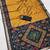 Mustard color pochampally silk blend ikkat design zari border sarees