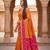 Orange color pochampally silk blend ikkat design zari border sarees