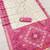 White color pochampally silk blend ikkat design zari border sarees