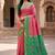 Pink color pochampally silk blend ikkat design zari border sarees