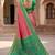 Pink color pochampally silk blend ikkat design zari border sarees