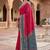 Rani pink color pochampally silk blend ikkat design zari border sarees