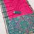 Rani pink color pochampally silk blend ikkat design zari border sarees