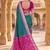 Sea green color pochampally silk blend ikkat design zari border sarees