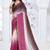 pink & coffee color fendy silk blend two tone shaded zircon work saree