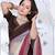 pink & coffee color fendy silk blend two tone shaded zircon work saree