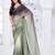 pista & black color fendy silk blend two tone shaded zircon work saree