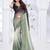 pista & black color fendy silk blend two tone shaded zircon work saree