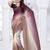 brown & wine color fendy silk blend two tone shaded zircon work saree