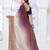 brown & wine color fendy silk blend two tone shaded zircon work saree