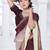 brown & wine color fendy silk blend two tone shaded zircon work saree