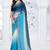 sky & morpeach color fendy silk blend two tone shaded zircon work saree