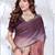 brown & wine color fendy silk blend two tone shaded zircon work saree
