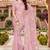 dusty pink color fendy silk blend foil print with zircon work saree