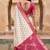 White color pochampally silk blend ikkat design zari border sarees