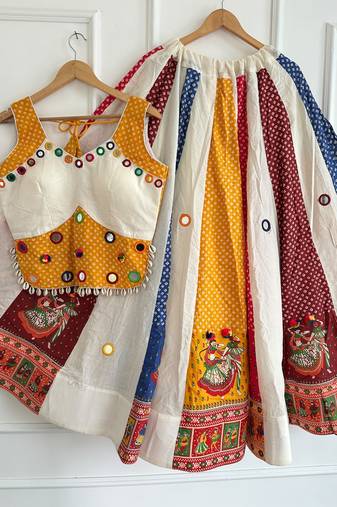 Multicolor Pure Ajrakh Cotton Chaniya Choli