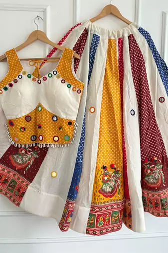 Multicolor Pure Ajrakh Cotton Chaniya Choli