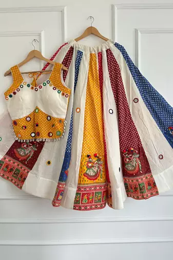 Multicolor Pure Ajrakh Cotton Chaniya Choli