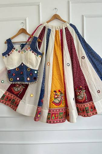 Multicolor Ajrakh Cotton Chaniya Choli