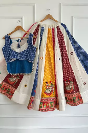 Multicolor Ajrakh Cotton Chaniya Choli