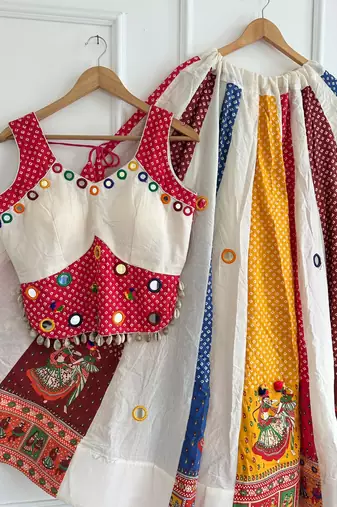 Multicolor Ajrakh Cotton Chaniya Choli