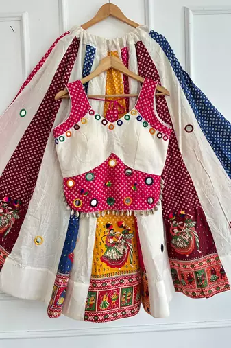 Multicolor Ajrakh Cotton Chaniya Choli
