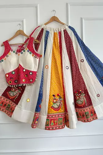 Multicolor Ajrakh Cotton Chaniya Choli