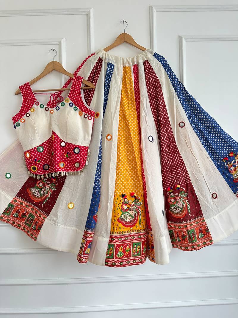 Multicolor Ajrakh Cotton Chaniya Choli