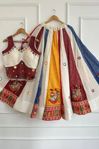 Multicolor Ajrakh Cotton Chaniya Choli