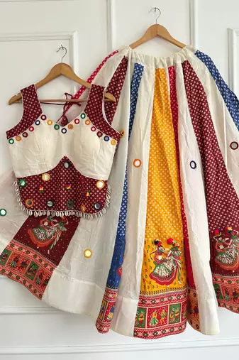 Multicolor Ajrakh Cotton Chaniya Choli