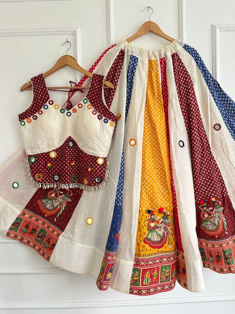 Multicolor Ajrakh Cotton Chaniya Choli