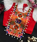 Navratri halter neck shell work designer blouse