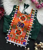 Navratri halter neck shell work designer blouse