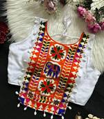 Navratri halter neck shell work designer blouse