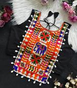 Navratri halter neck shell work designer blouse