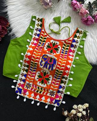 Navratri halter neck shell work designer blouse 1