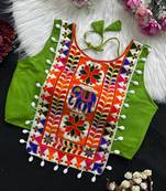 Navratri halter neck shell work designer blouse