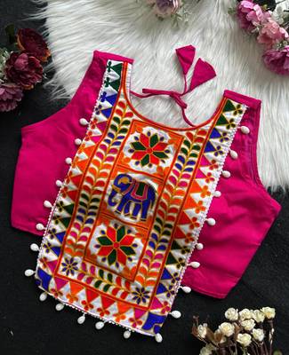 Navratri halter neck shell work designer blouse 1