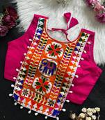Navratri halter neck shell work designer blouse