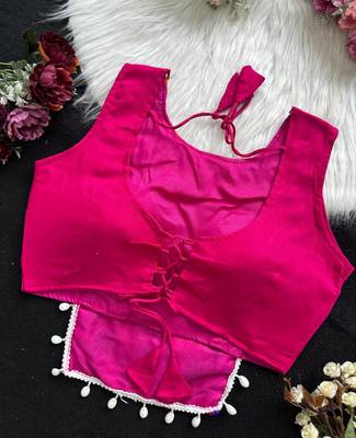 Navratri halter neck shell work designer blouse 2