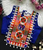 Navratri halter neck shell work designer blouse
