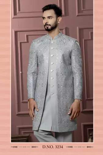 Pista green indowestern for men | premium men's ethnic wear