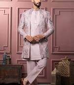Pink open indowestern for men | premium men's ethnic wear