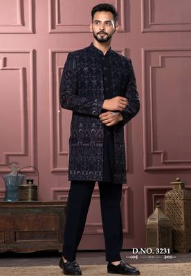 Blue indowestern for men | premium men's ethnic wear 1