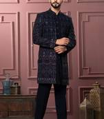 Blue indowestern for men | premium men's ethnic wear