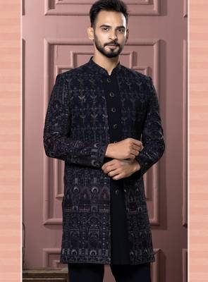 Blue indowestern for men | premium men's ethnic wear 2