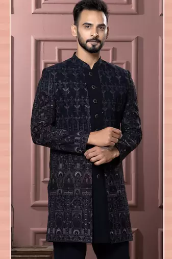 Blue indowestern for men | premium men's ethnic wear