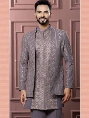 Pink open indowestern for men | premium men's ethnic wear 2