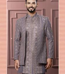 Pink open indowestern for men | premium men's ethnic wear