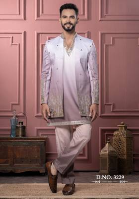 Pink shaded indowestern for men | premium men's ethnic wear 1